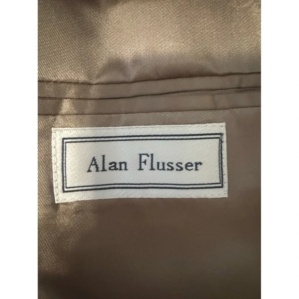 Alan Flusser 42L Brown  Plaid Wool Cashmere  Mens Blazer‎ Sport Coat Jacket Saks